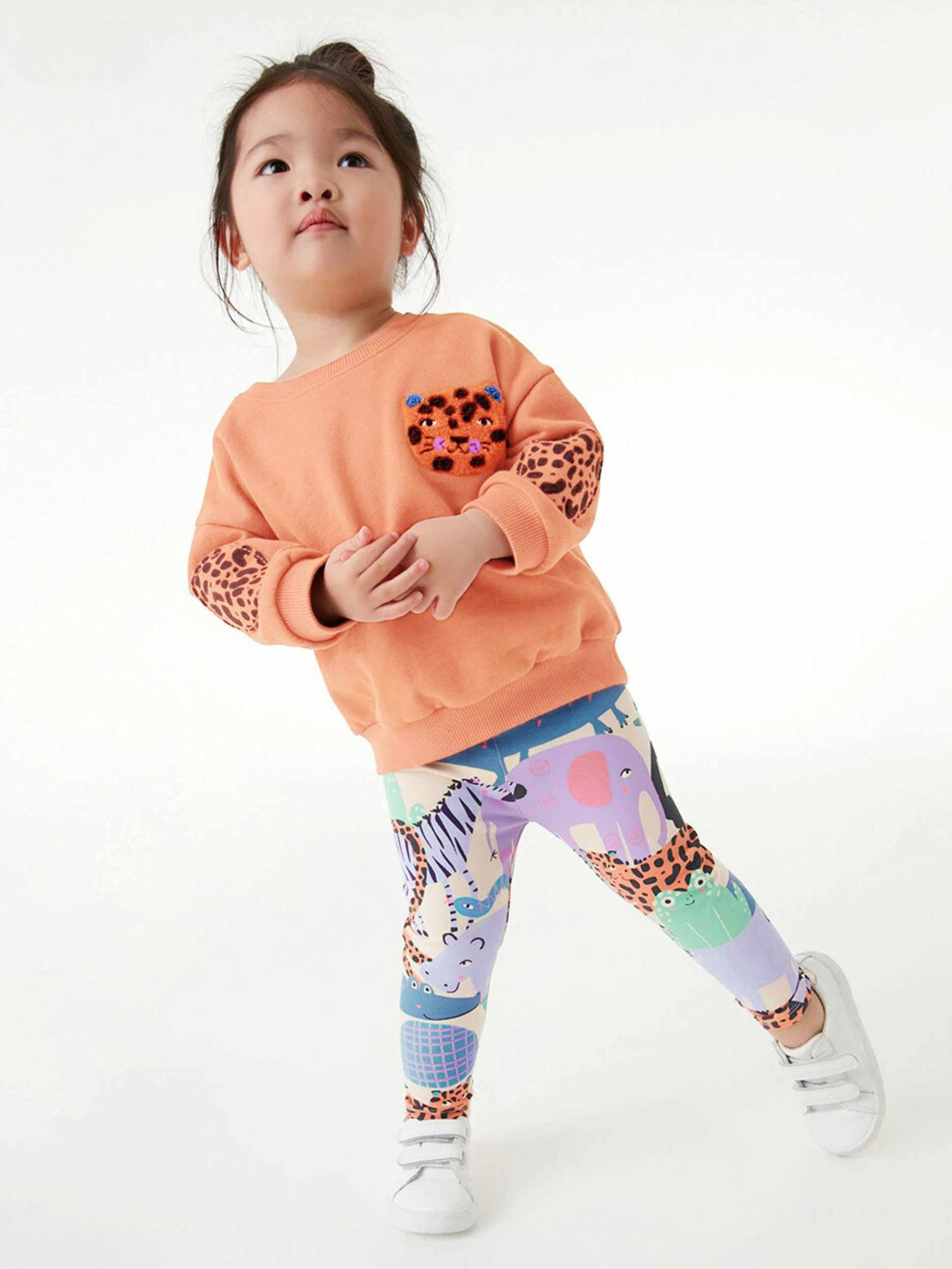 Girls Animal Print Sweatshirt & Leggings Set – Toddler 2-Piece Outfit