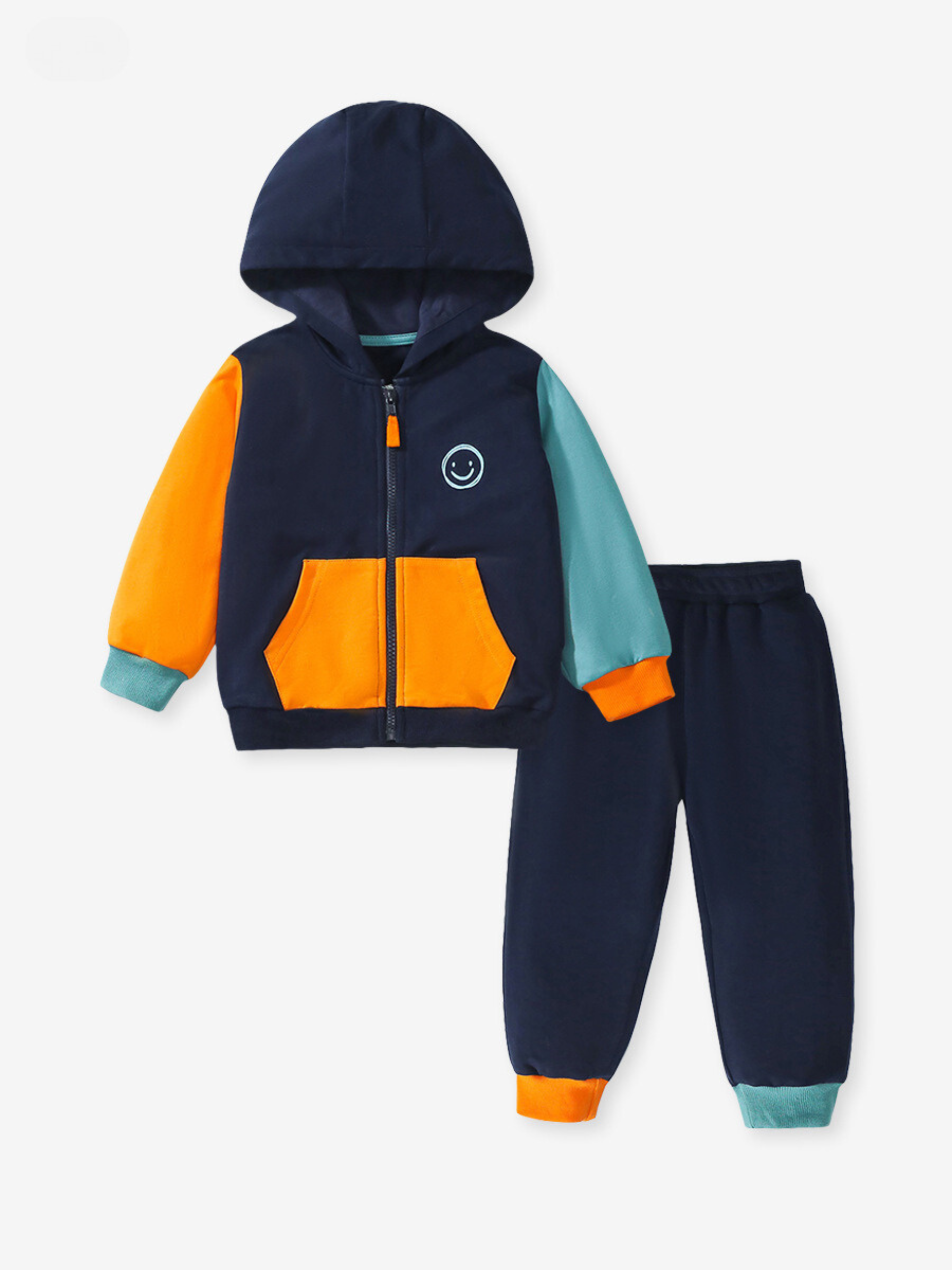 Boys Colorblock Hoodie & Jogger Pants Set – Toddler 2-Piece Outfit