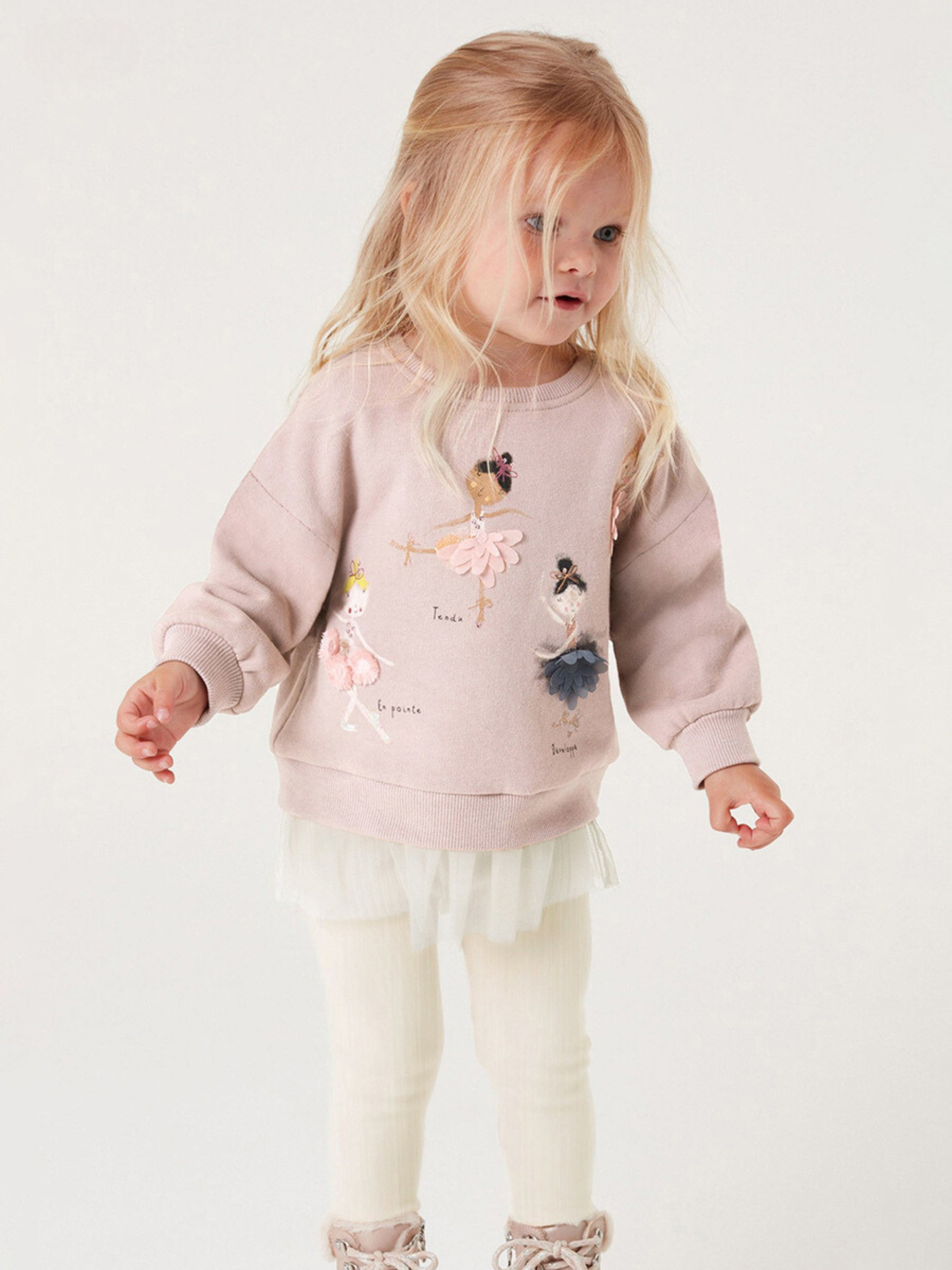 Girls Ballerina Sweatshirt & Leggings Set – Toddler 2-Piece Outfit