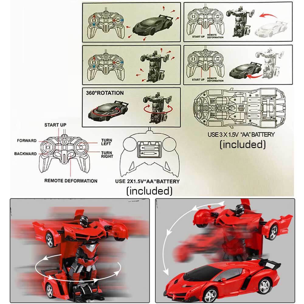 Remote Control Car That Transforms into Robot Toy for Kids